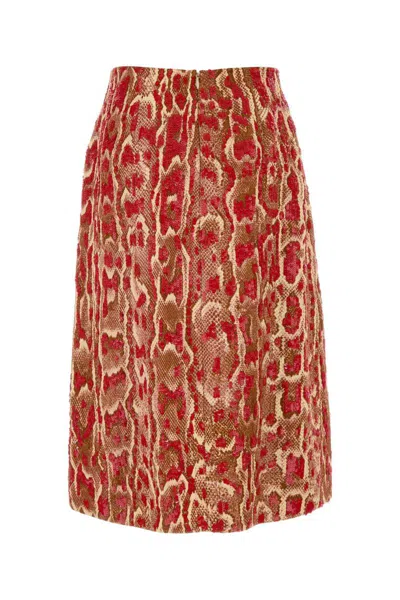 Dries Van Noten A-line Silhouette Animal Print Skirt In Red