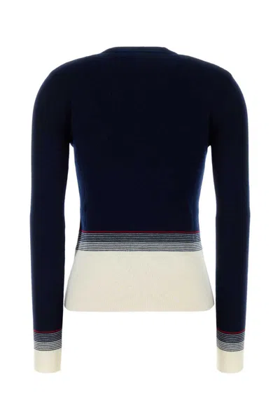 Valentino Garavani Women Navy Blue Wool Cardigan In Blue