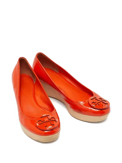 Pre-owned Tory Burch Leather Wedge Pumps