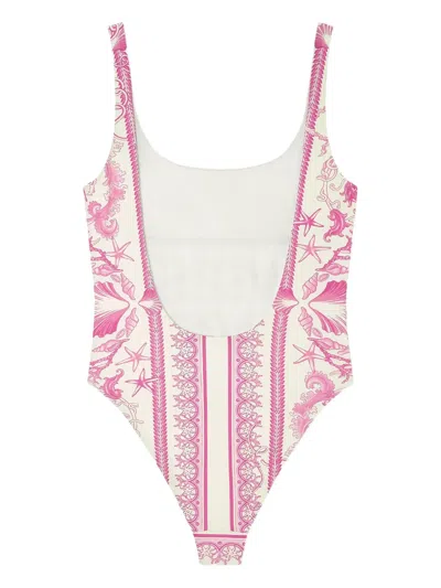 Versace Underwater Barocco One-piece Swimsuit In Pink