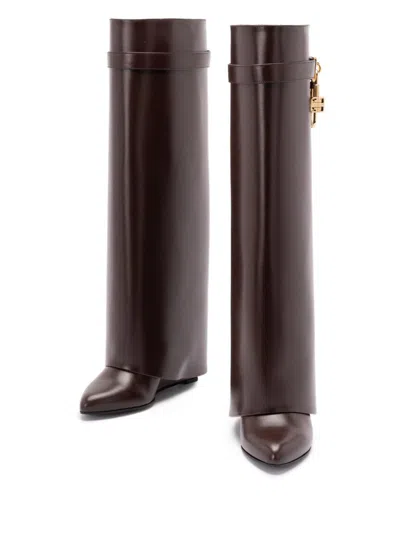 Givenchy Shark Lock Pant Boots Shoes In Brown
