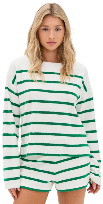 La Ligne Breton Striped Cotton-blend Terry Top