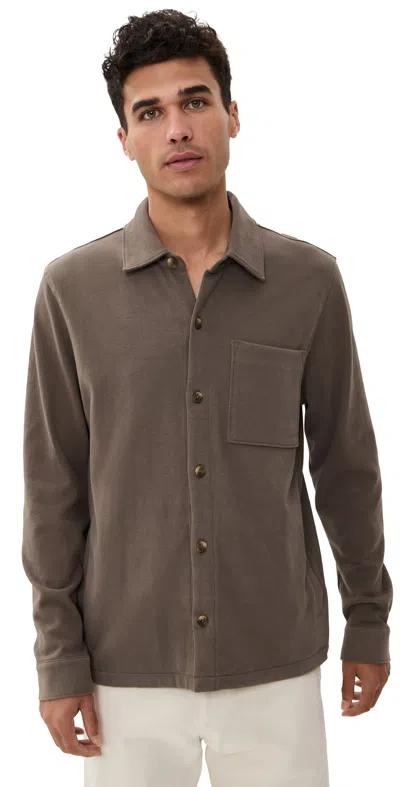 Vince Sueded Jersey Shirt Jacket Dome In Animal Print
