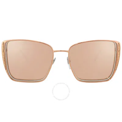Bvlgari Clear Mirror Rose Gold Square Ladies Sunglasses Bv6176 20140w 55