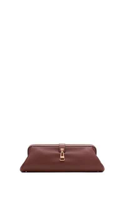 Gabriela Hearst Paola Clutch In Cognac Nappa Leather