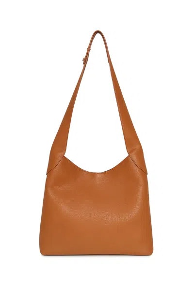 Gabriela Hearst Small Hobo Bag In Cognac Textured Nappa Leather