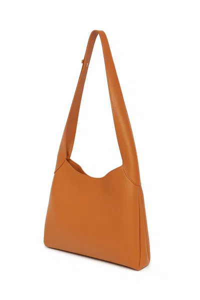 Gabriela Hearst Small Hobo Bag In Cognac Textured Nappa Leather