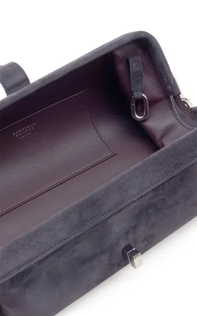 Gabriela Hearst Baguette Suede Clutch Bag In Gray