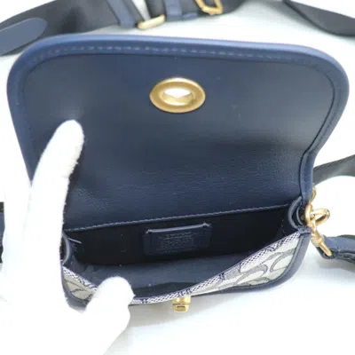 Pre-owned Coach Navy Jacquard Leather Shoulder Bag ()