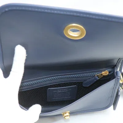 Pre-owned Coach Navy Jacquard Leather Shoulder Bag ()