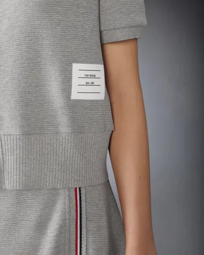 Thom Browne Cotton Waffle Short Sleeve Cardigan