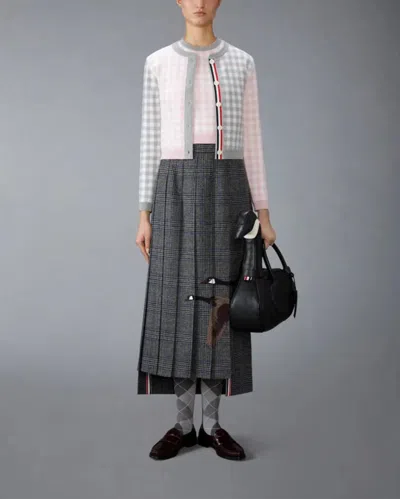 Thom Browne Funmix Gingham Check Jacquard Merino Wool Shell Top