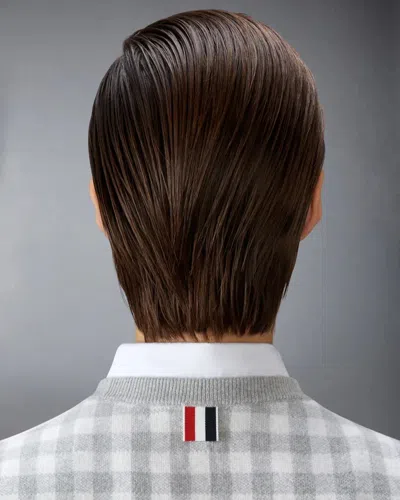 Thom Browne Funmix Gingham Check Jacquard Merino Wool Shell Top