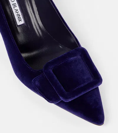 Manolo Blahnik Maysale 90 Velvet Pumps