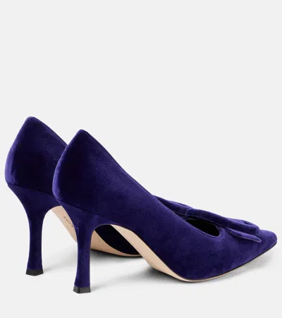 Manolo Blahnik Maysale 90 Velvet Pumps
