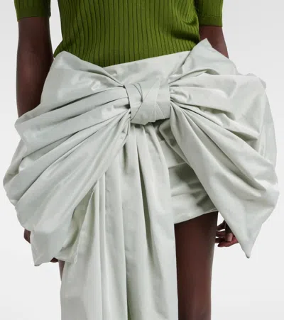 Acne Studios Green Bow Miniskirt In Multi