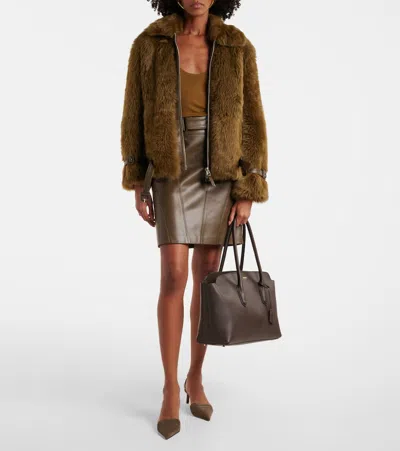 Tom Ford Alexander Large Shoulder Bag In Natural Grain Leather