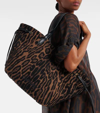 Tom Ford Large Tote Bag In Ocelot Jacquard