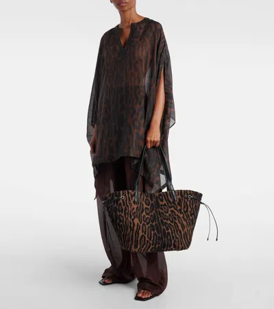 Tom Ford Large Tote Bag In Ocelot Jacquard