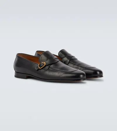 Tom Ford Gigi Twisted-band Leather Loafers In Black