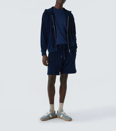 Tom Ford Blue Suede Archer Sneakers