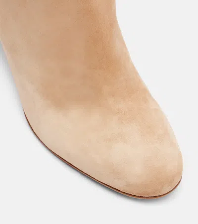 Christian Louboutin Turela Suede Red Sole Ankle Booties In Nude