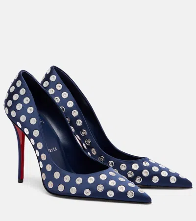 Christian Louboutin Miss Z Boum Boum Satin Pumps 100 In Blue