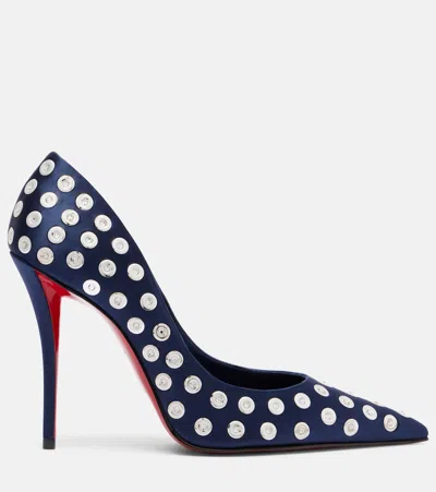 Christian Louboutin Miss Z Boum Boum Satin Pumps 100 In Blue