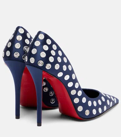 Christian Louboutin Miss Z Boum Boum Satin Pumps 100 In Blue