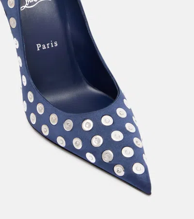 Christian Louboutin Miss Z Boum Boum Satin Pumps 100 In Blue