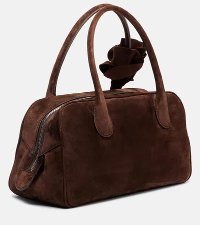 Magda Butrym Brigitte Flower-embellished Shoulder Bag In Brown