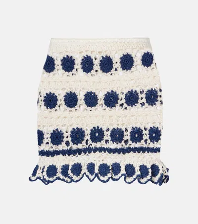 Anna Kosturova Bouquette Crochet Cotton Miniskirt