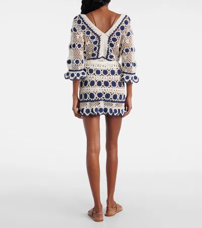 Anna Kosturova Bouquette Crochet Cotton Miniskirt