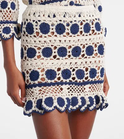 Anna Kosturova Bouquette Crochet Cotton Miniskirt