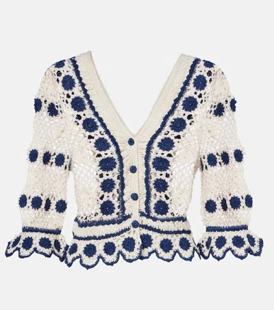 Anna Kosturova Bouquette Crochet Cotton Cardigan