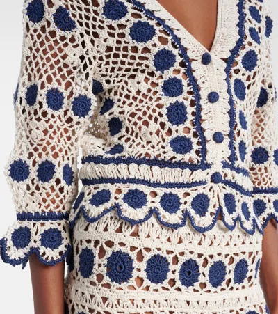Anna Kosturova Bouquette Crochet Cotton Cardigan