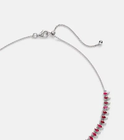 Kamyen 18kt White Gold Choker With Rubies