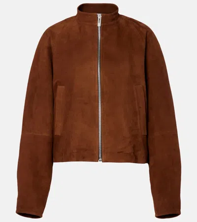 Alaïa Suede Jacket In Brown