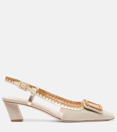 Roger Vivier Belle Vivier Embellished Slingback Pumps In Neutral