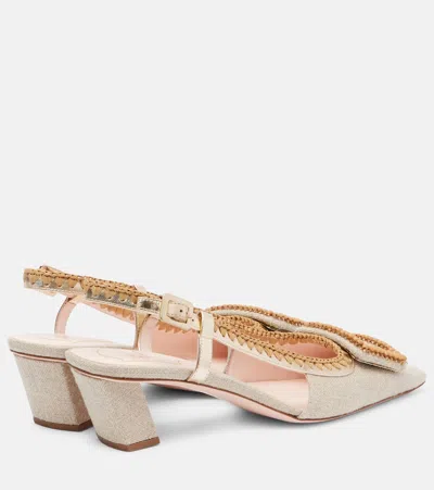 Roger Vivier Belle Vivier Embellished Slingback Pumps In Neutral