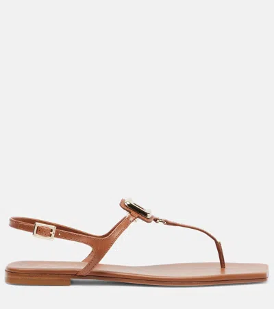 Roger Vivier Viv' By The Sea Leather Thong Sandals