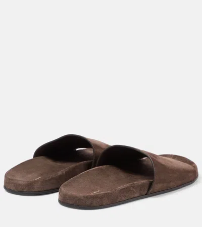 The Row Hugh Suede Slides