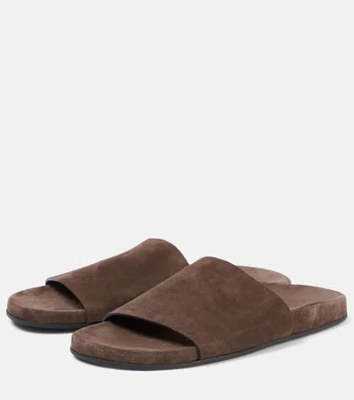 The Row Hugh Suede Slides