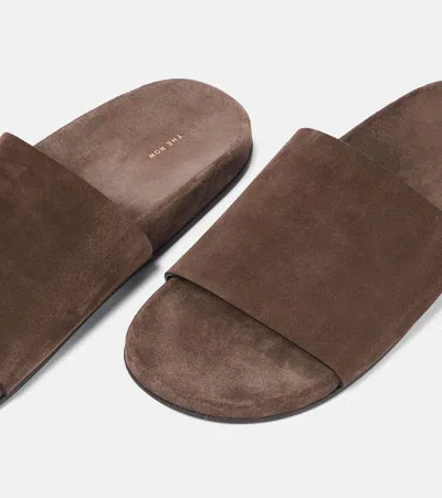 The Row Hugh Suede Slides