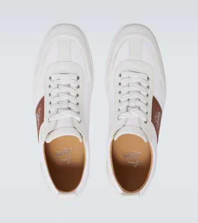 Christian Louboutin Retero Leather And Canvas Sneakers
