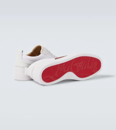 Christian Louboutin Retero Leather And Canvas Sneakers