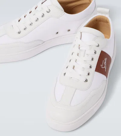 Christian Louboutin Retero Leather And Canvas Sneakers