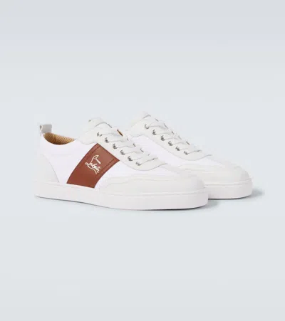 Christian Louboutin Retero Leather And Canvas Sneakers