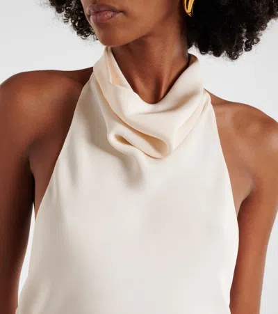 Tom Ford Halterneck Sleeveless Midi Dress In White