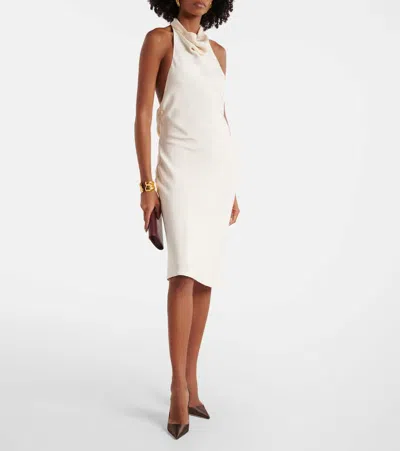 Tom Ford Halterneck Sleeveless Midi Dress In White